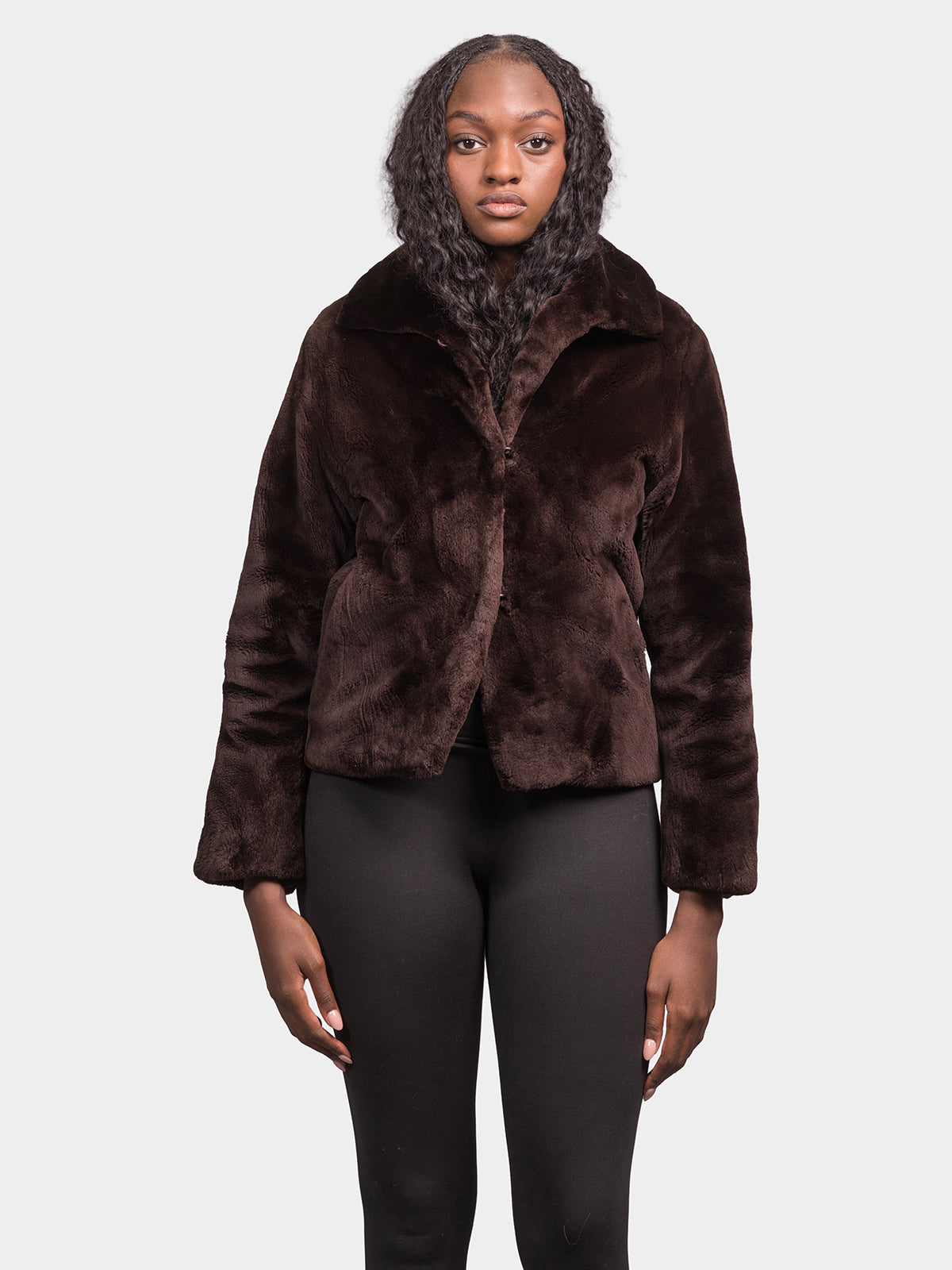 Women's Brown Sheared Beaver Jacket