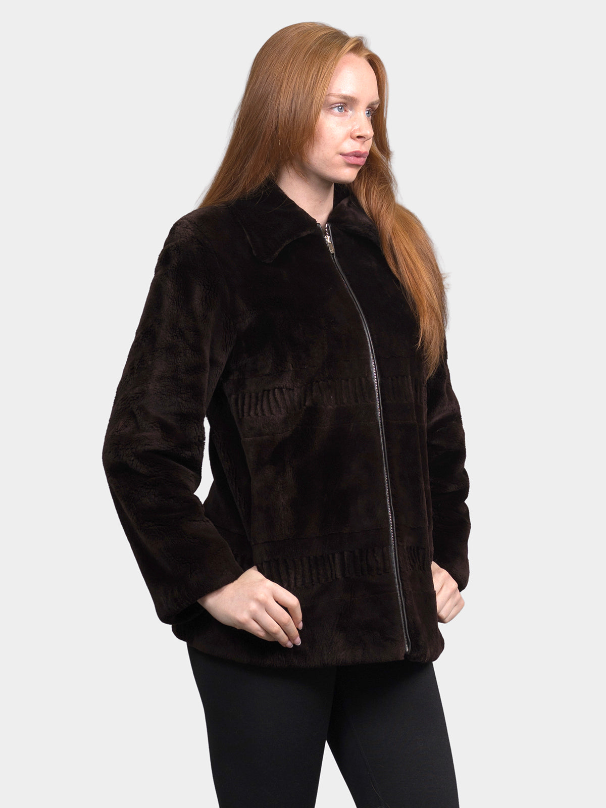 Women's Brown Sheared Beaver Jacket
