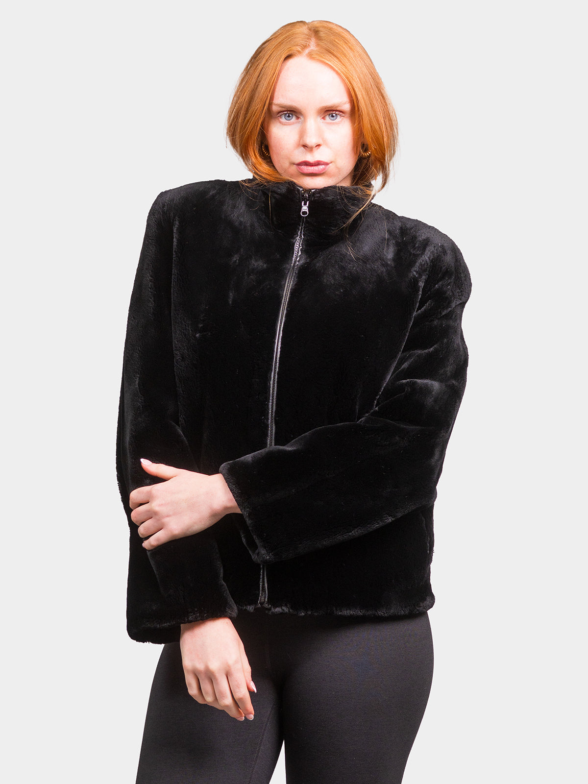 Women's Black Sheared Beaver Jacket