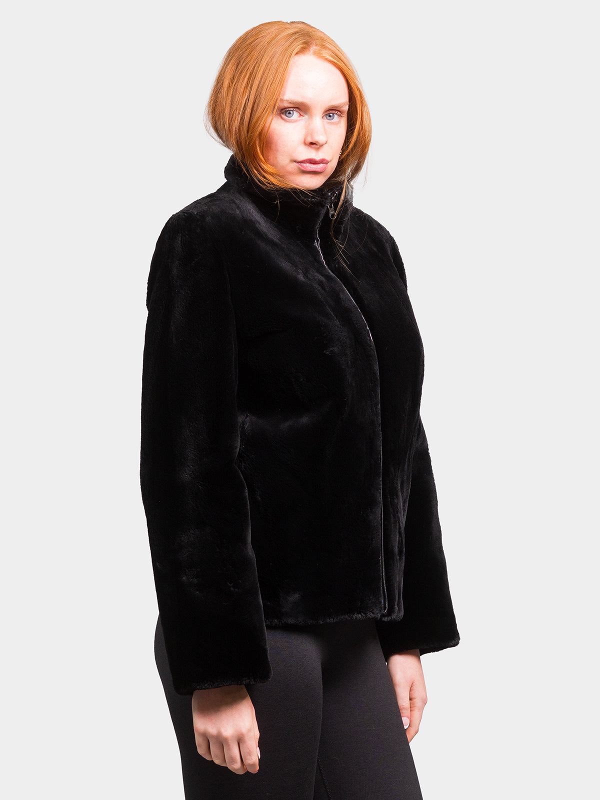 Women's Black Sheared Beaver Jacket