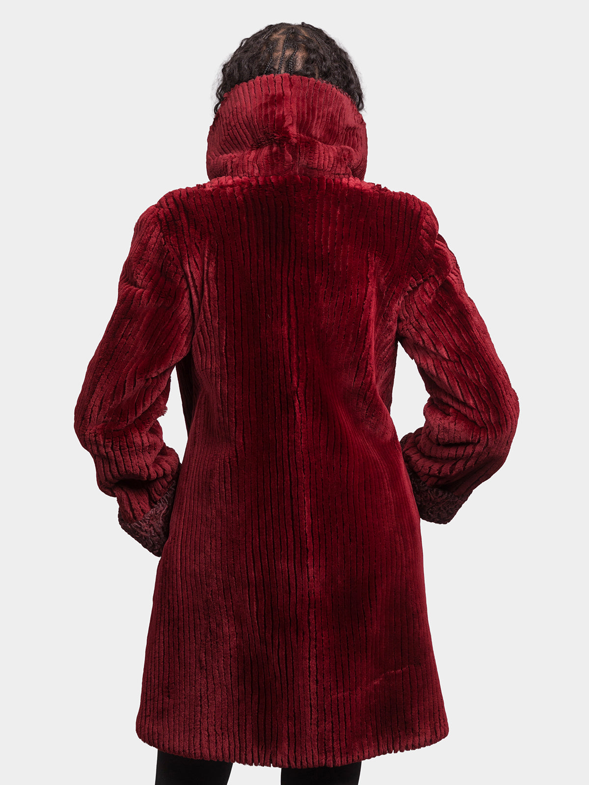 Women's Claret Red Sheared Beaver Stroller