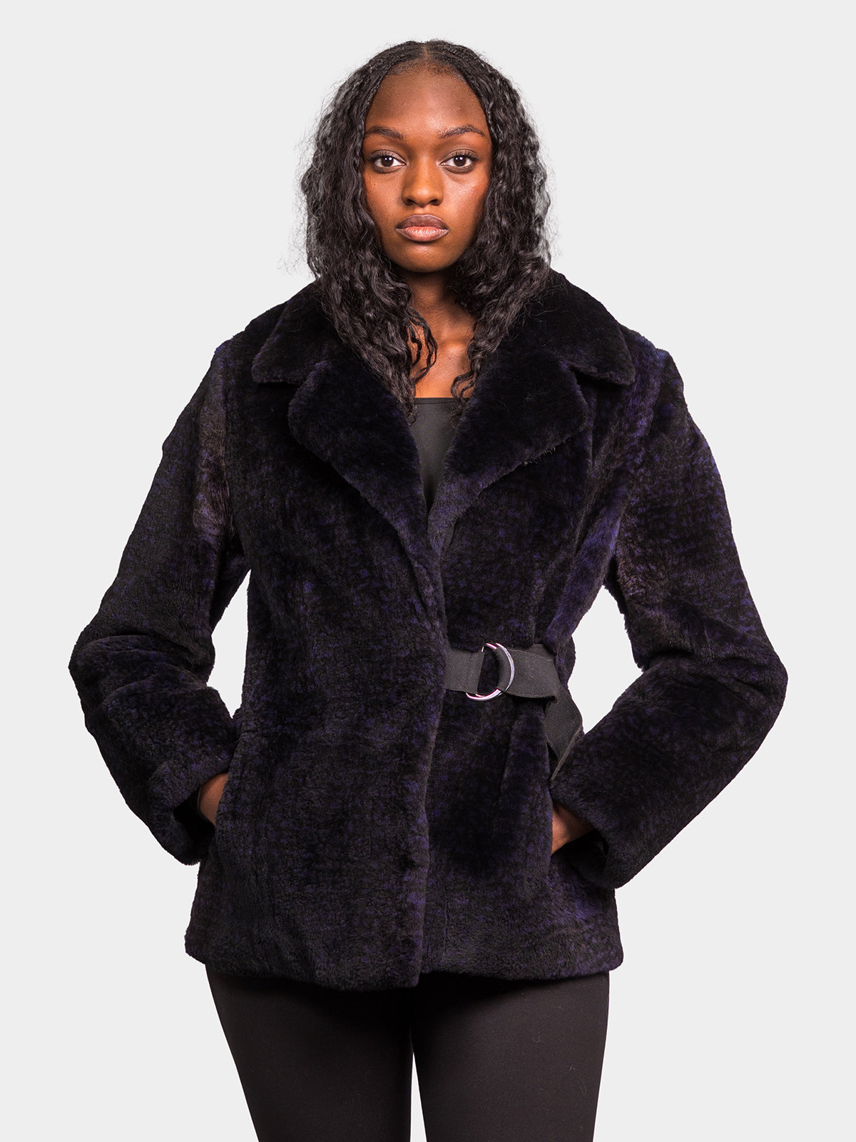 Women's Violet Sheared Raccoon Jacket