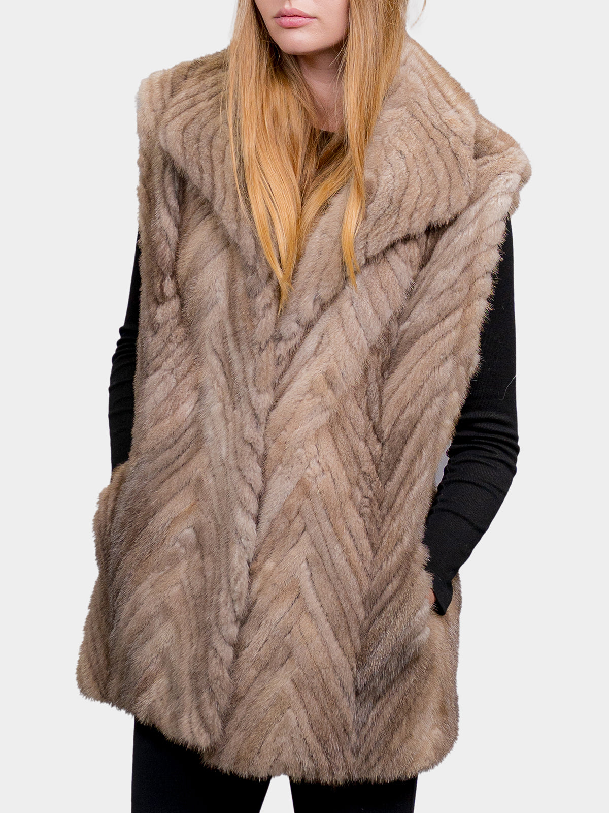 Women's Lutetia Chevron Mink Vest
