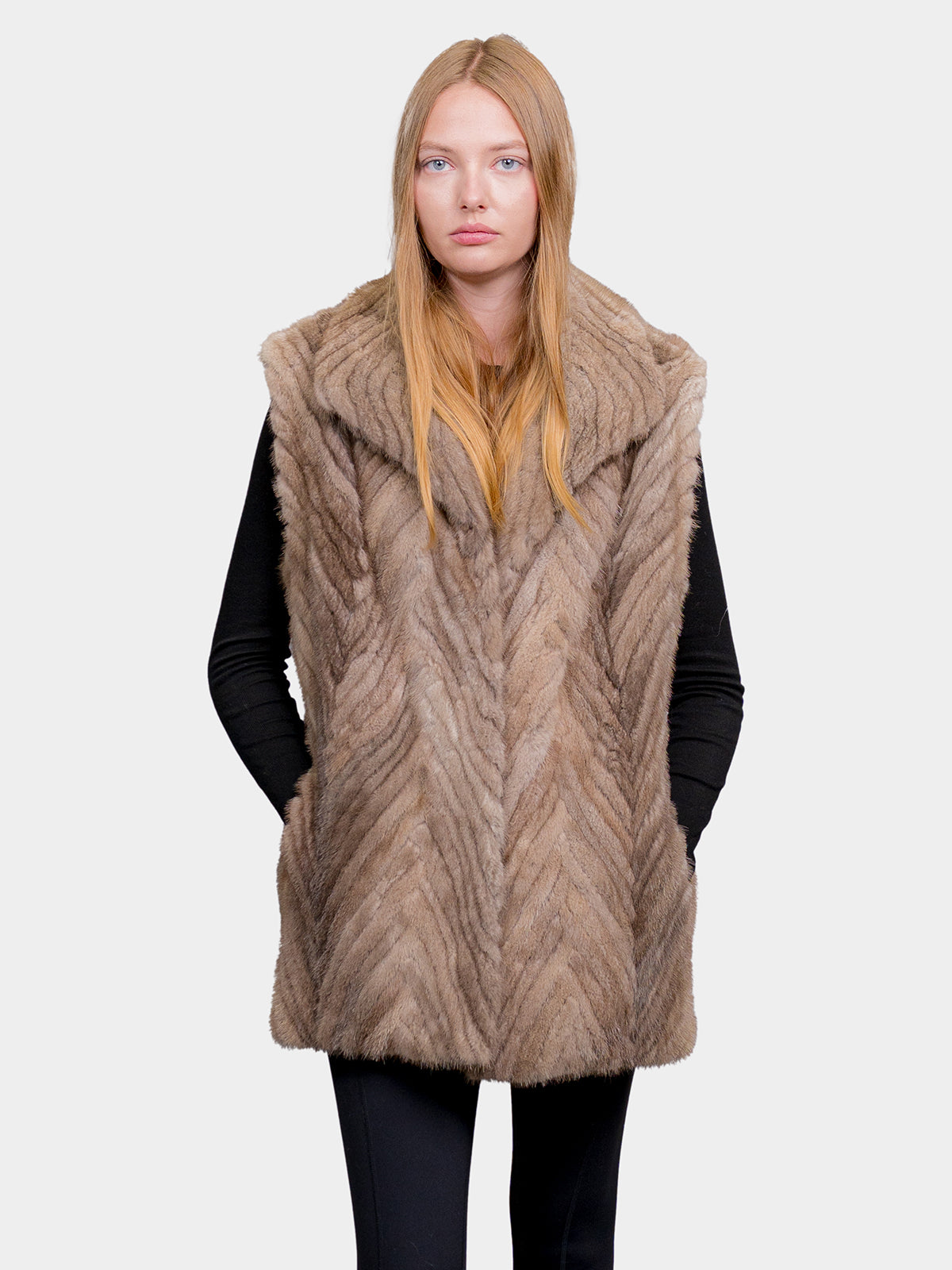 Women's Lutetia Chevron Mink Vest
