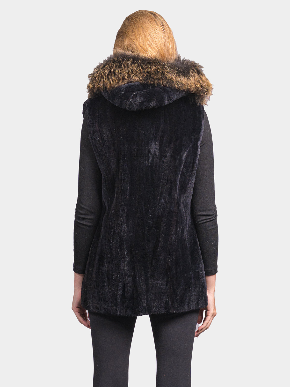 Women's Onyx Sheared Beaver Sections Vest