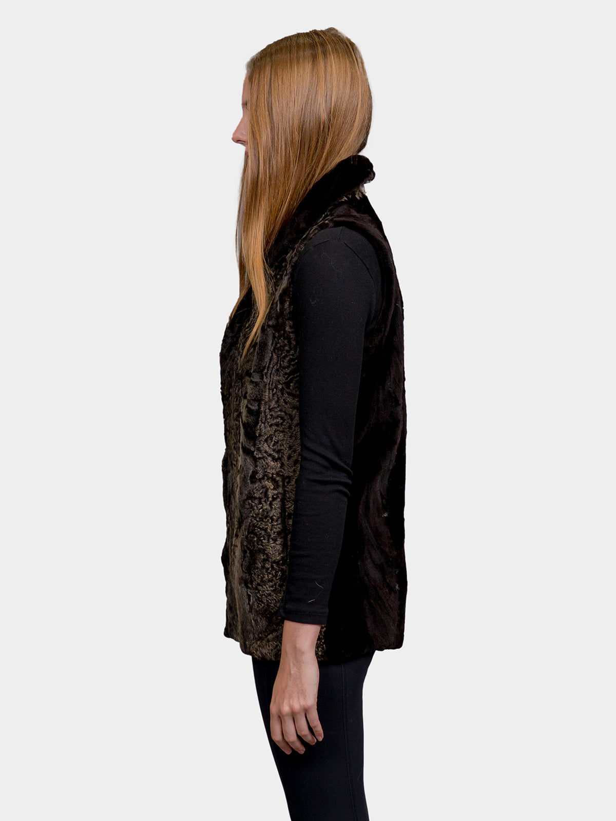 Women's Moss Karakul Sherling Vest