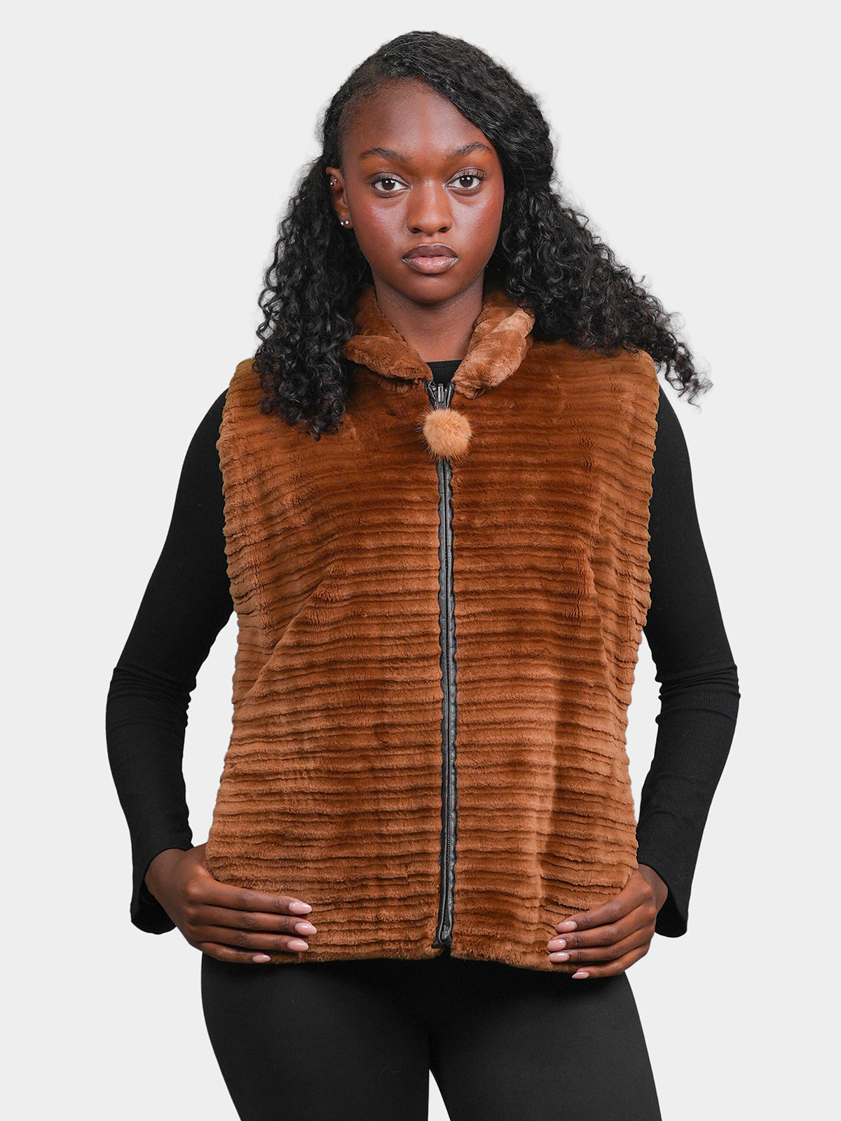 Women's Butterscotch Sheared Beaver Vest