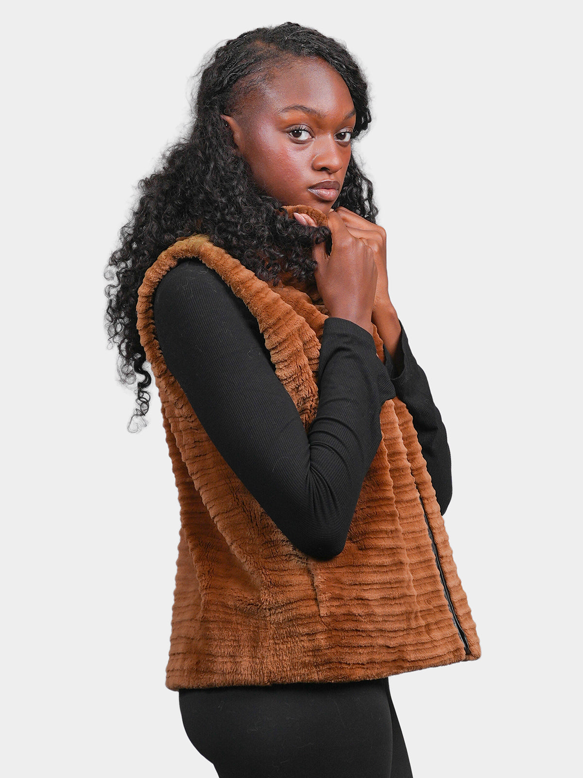 Women's Butterscotch Sheared Beaver Vest