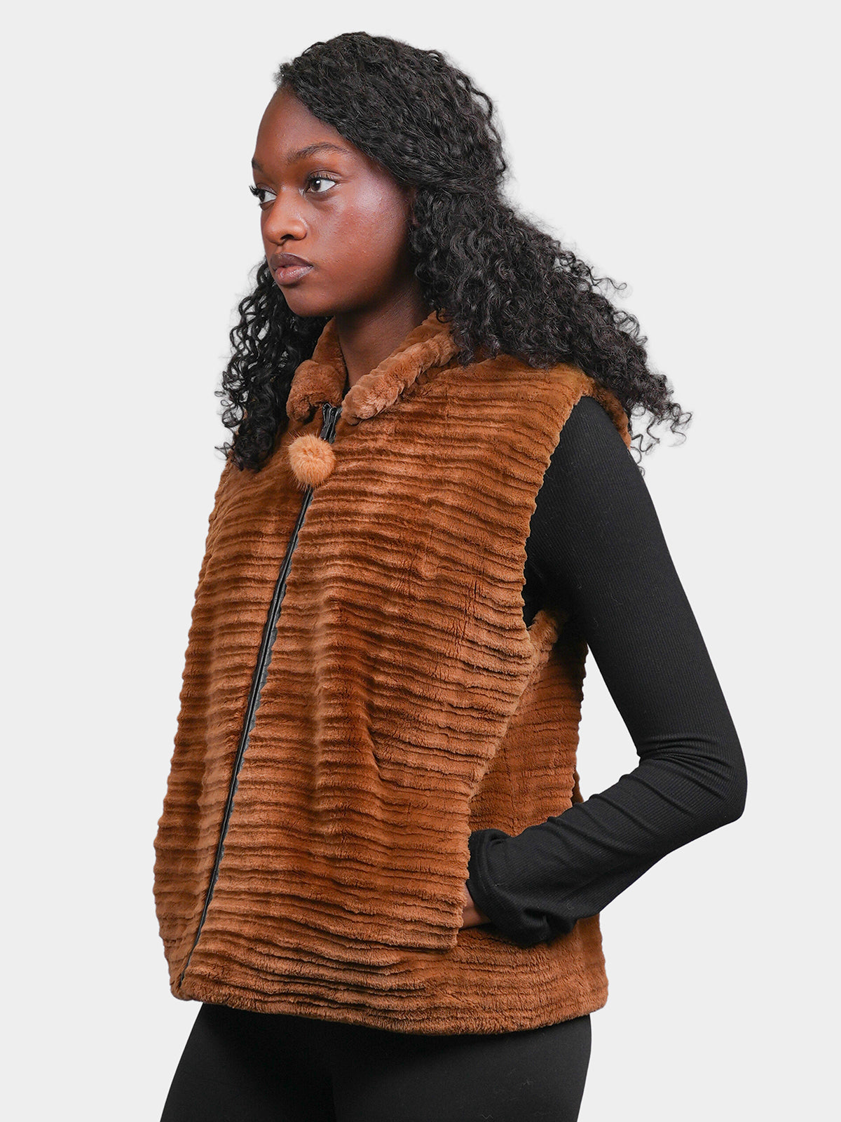 Women's Butterscotch Sheared Beaver Vest