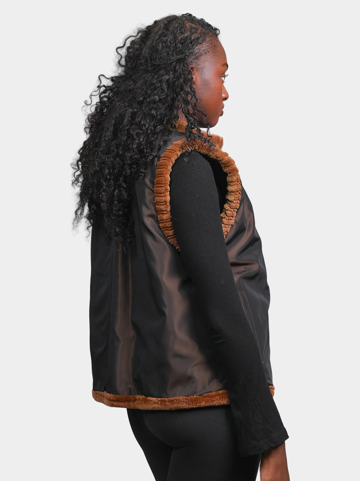 Women's Butterscotch Sheared Beaver Vest