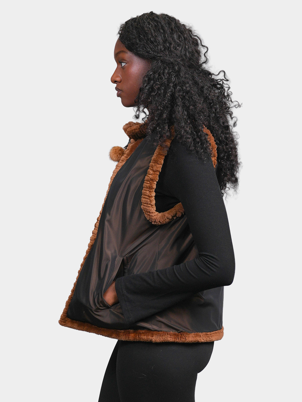 Women's Butterscotch Sheared Beaver Vest