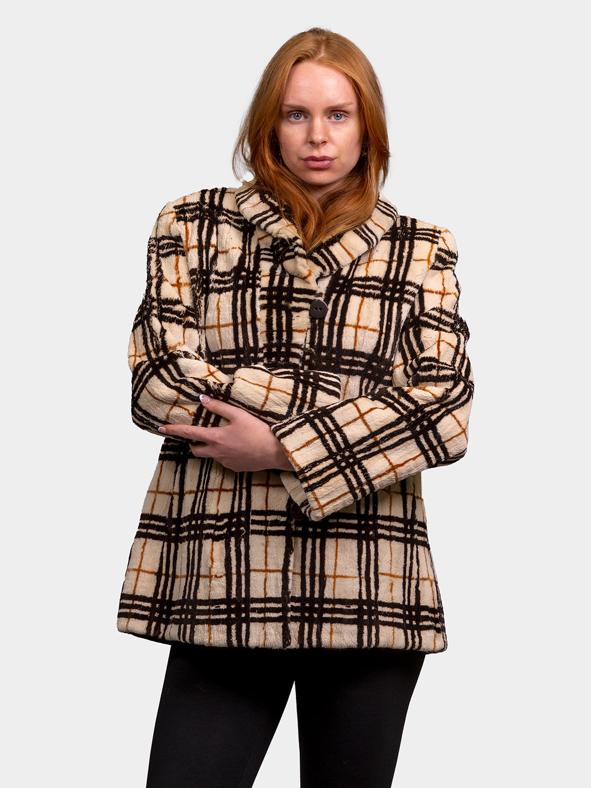 Women's Cream Plaid Beaver Stroller