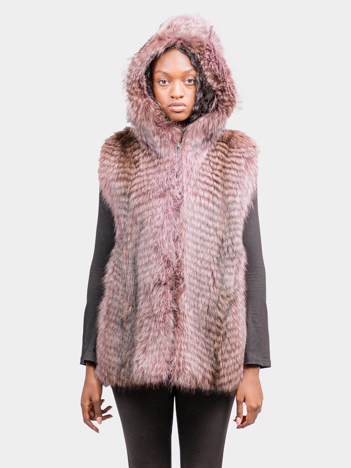 Women's Natural Raccoon Vest