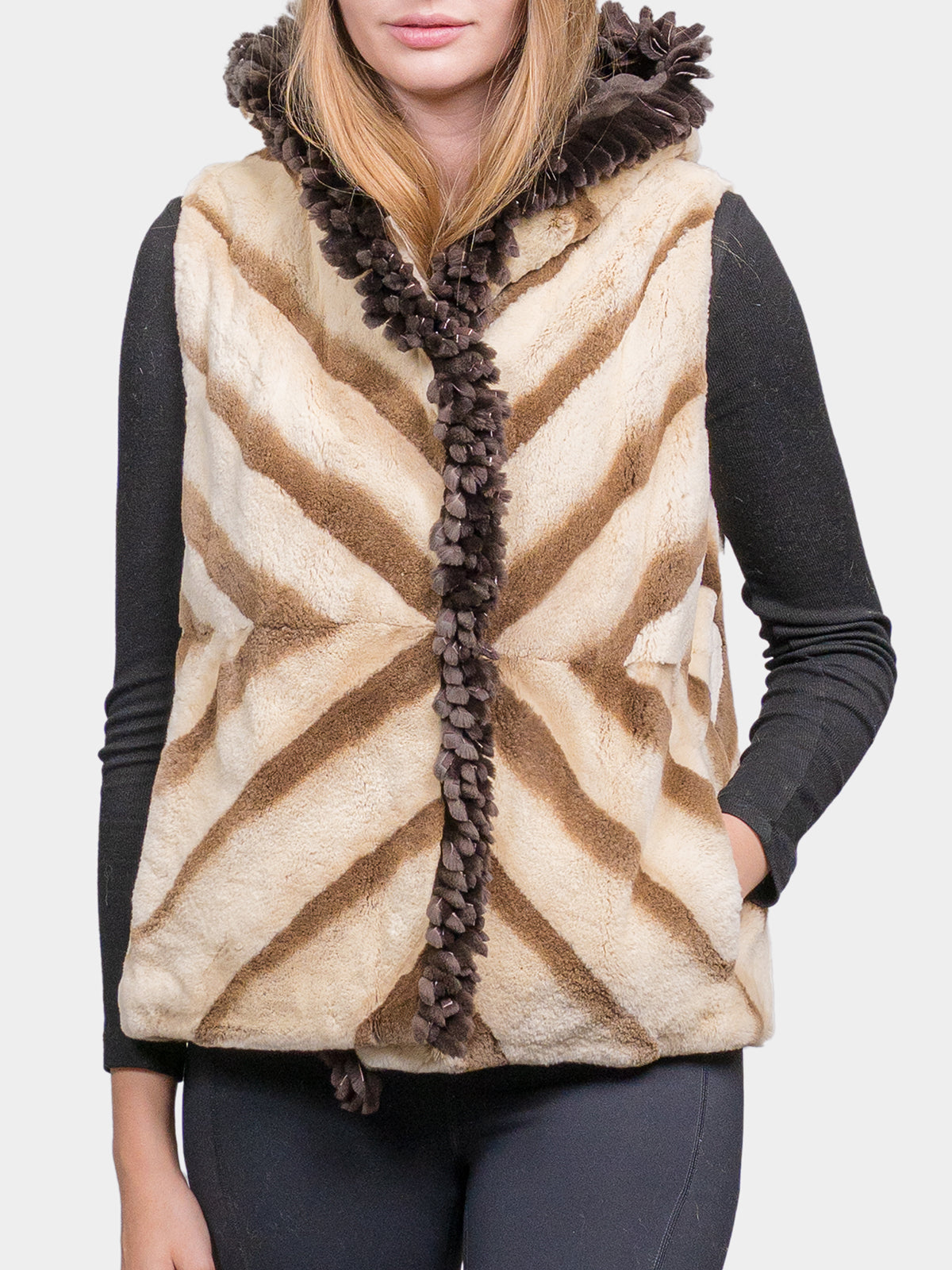 Women's Cocoa Frost Sheared Mink Vest