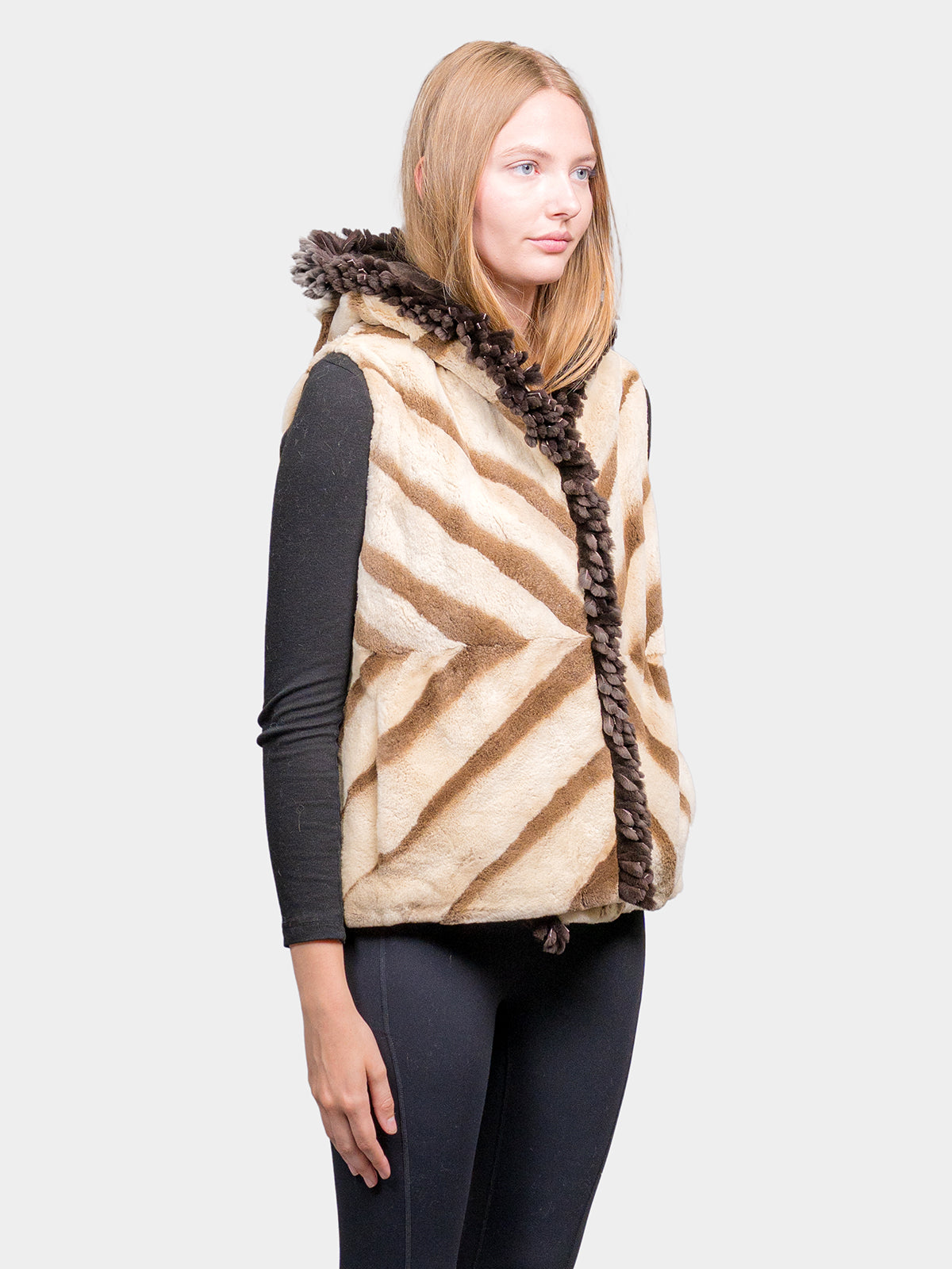 Women's Cocoa Frost Sheared Mink Vest