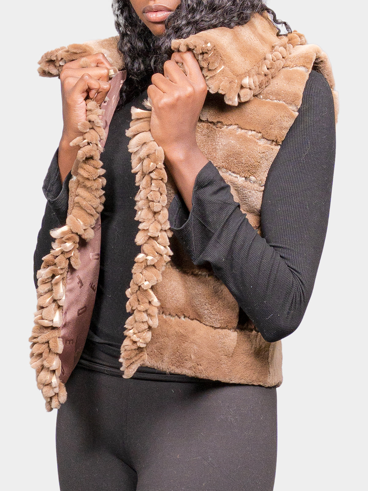 Women's Demi Buff Plucked Natural Mink Vest