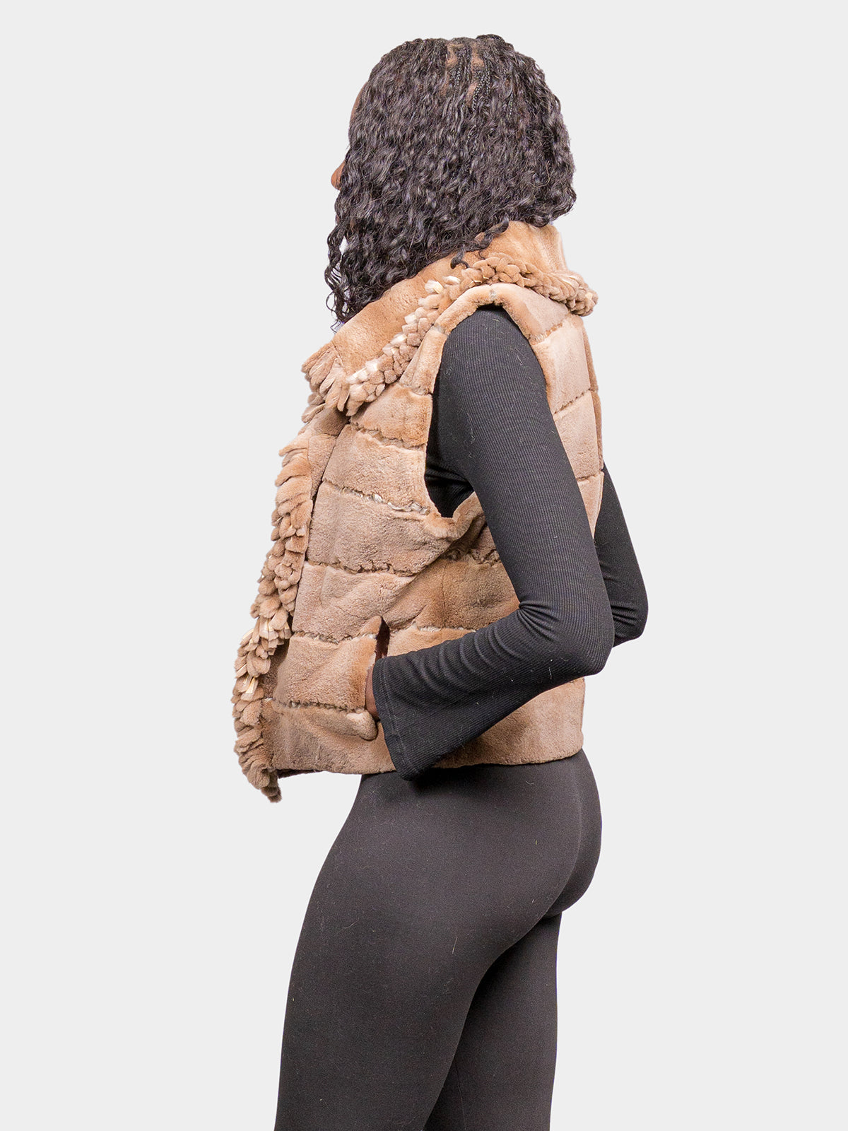 Women's Demi Buff Plucked Natural Mink Vest