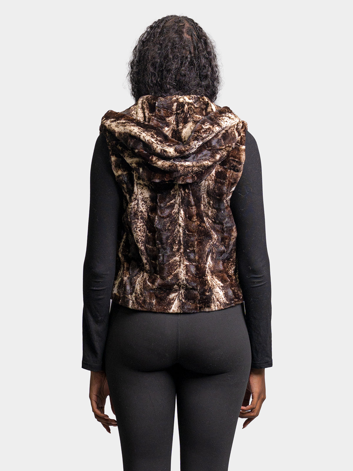 Women's Static Granita Sculptured Sheared Mink Vest