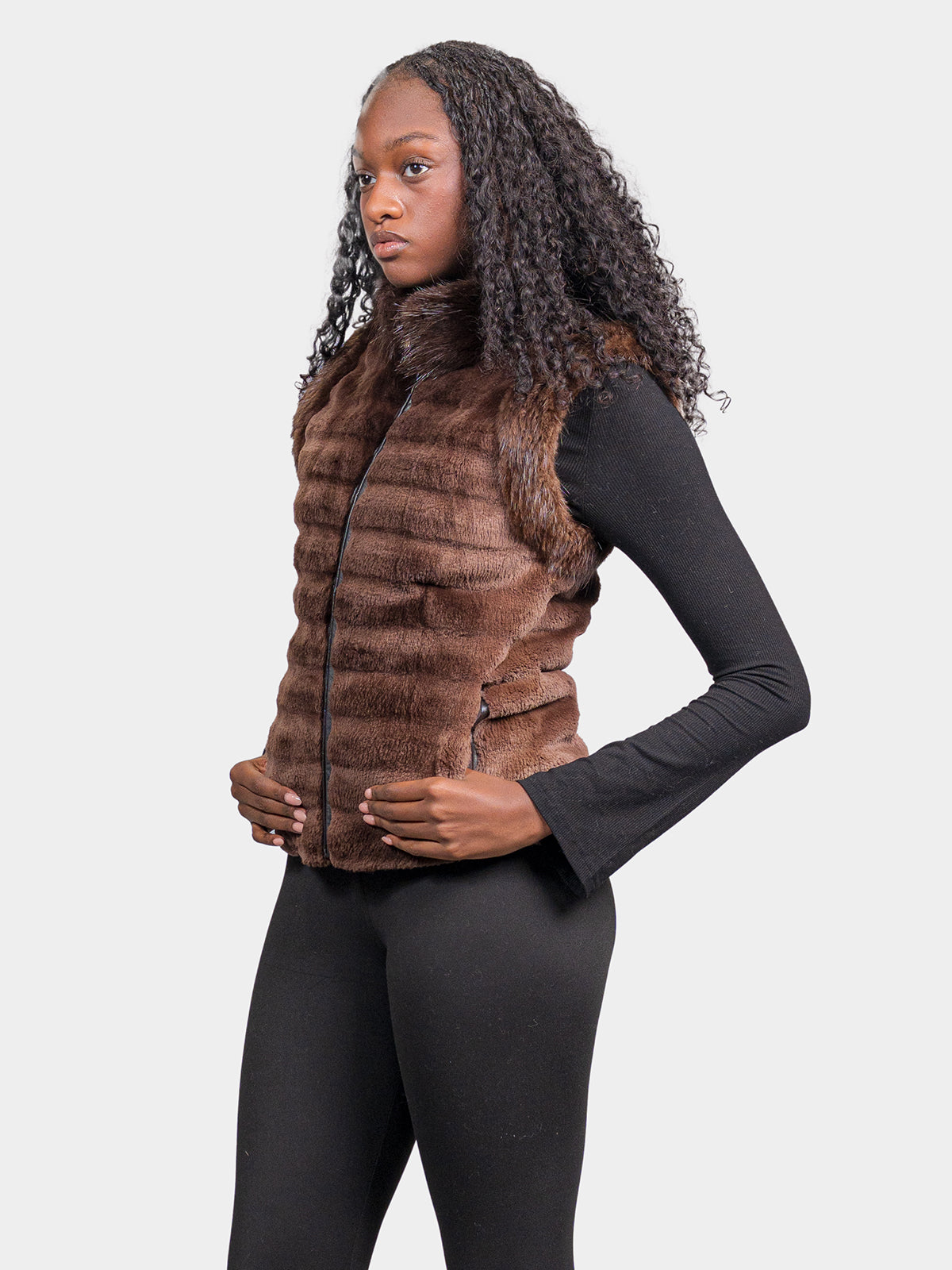 Women's Ebony Sheared Beaver Vest