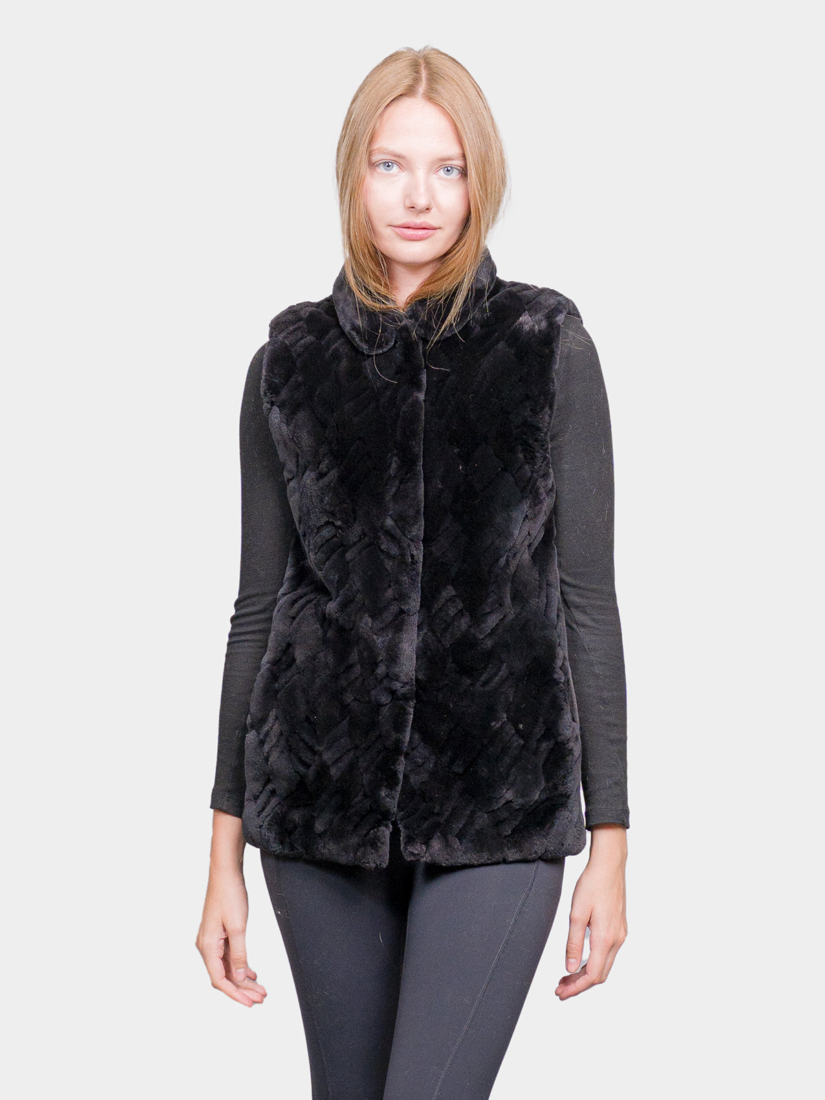 Women's Onyx Sculptured Sheared Beaver Vest