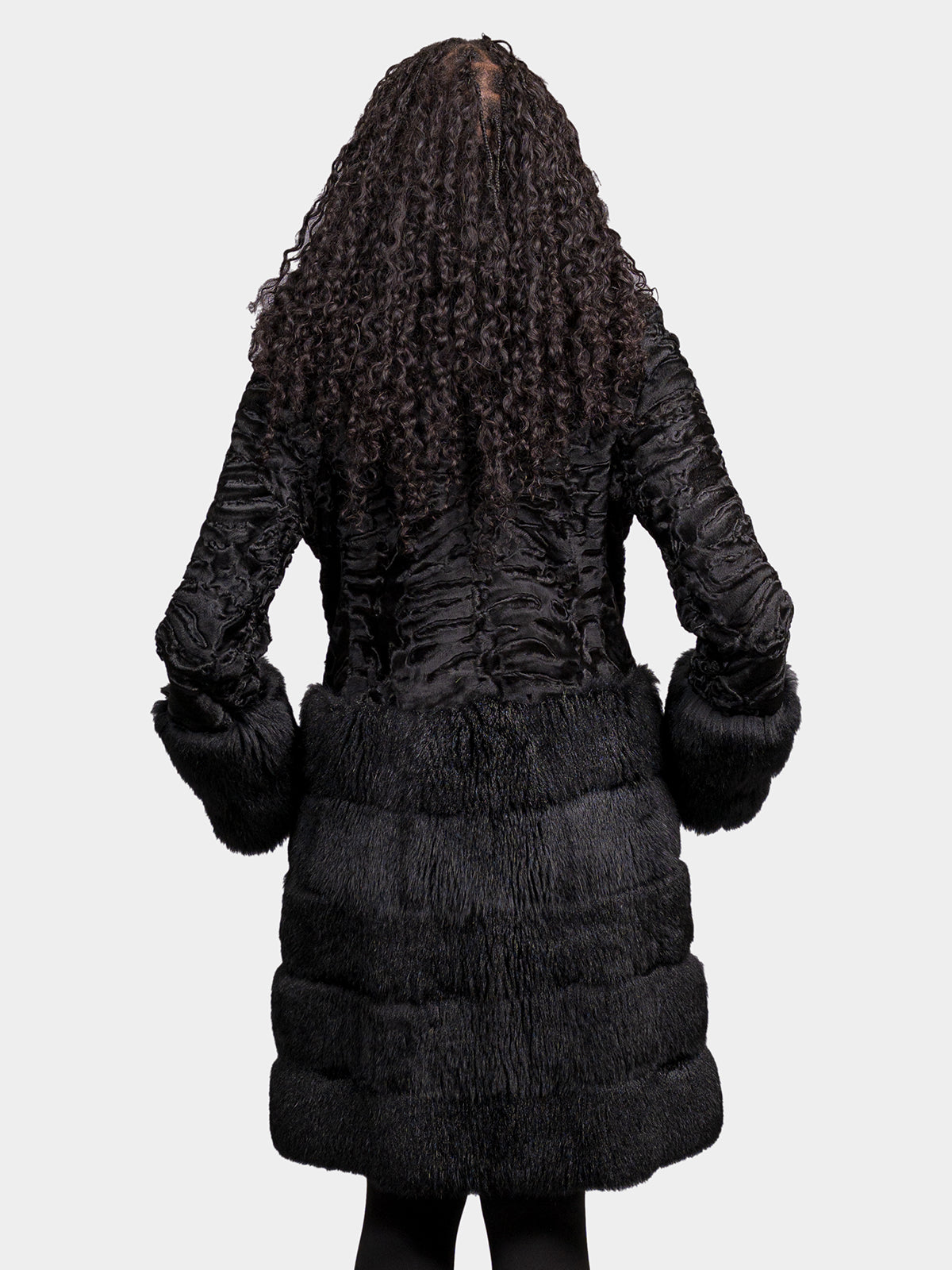 Women's Black Sculptured Karakul Persian Lamb Stroller
