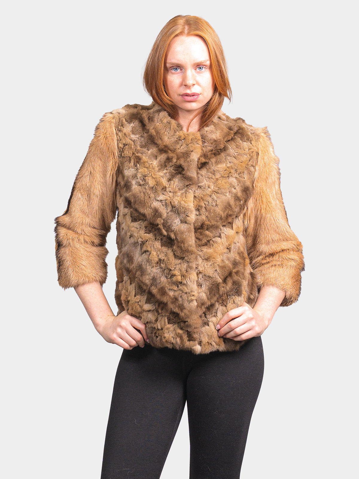 Women's Brown Sculptured Sable Jacket
