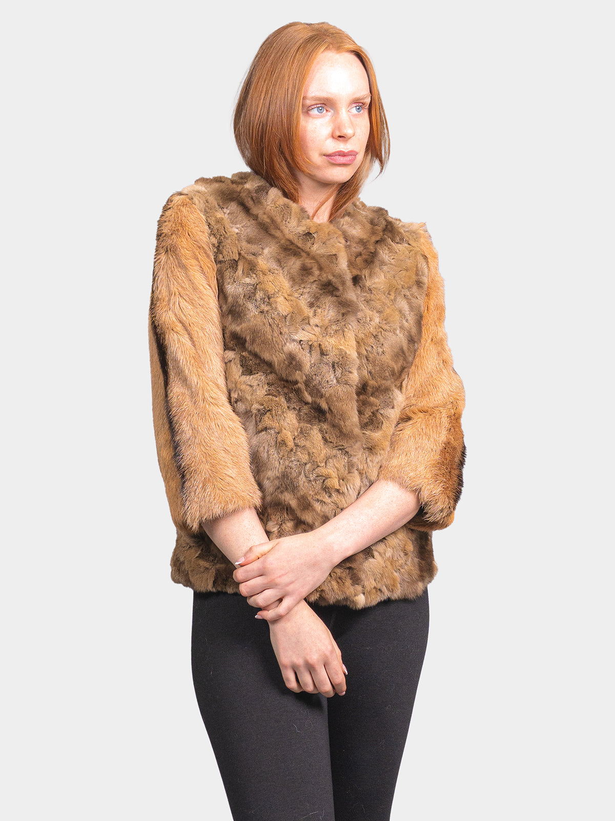 Women's Brown Sculptured Sable Jacket