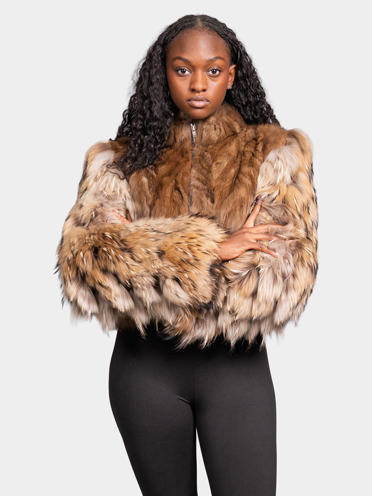 Women's Brown Sculptured Sable Jacket