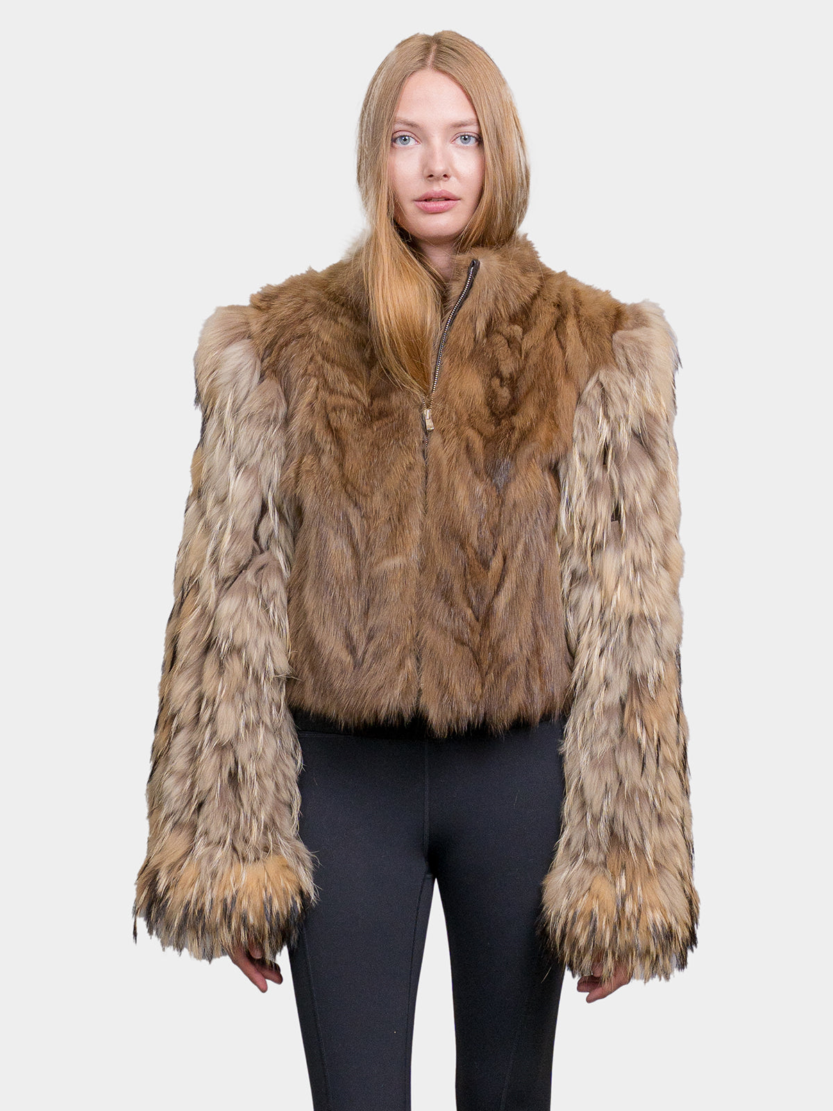 Women's Brown Sculptured Sable Jacket