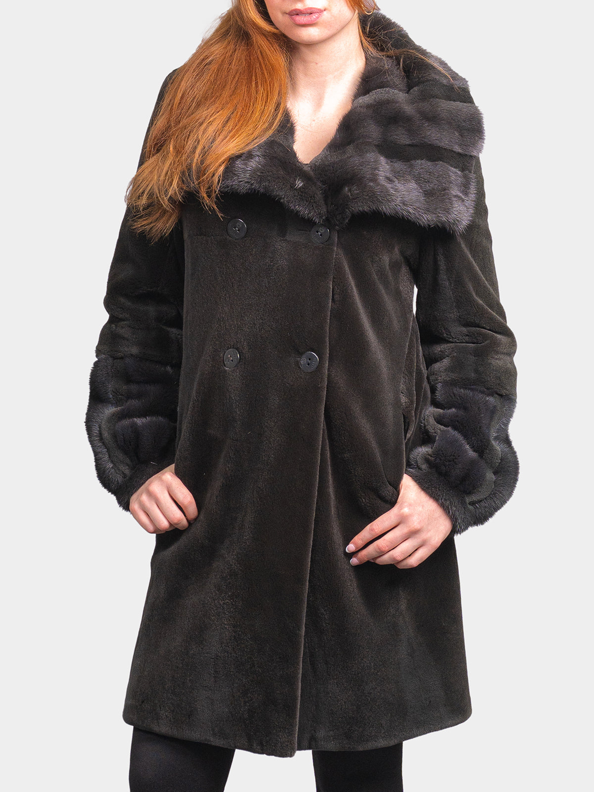 Women's Graphite Sheared Mink Stroller