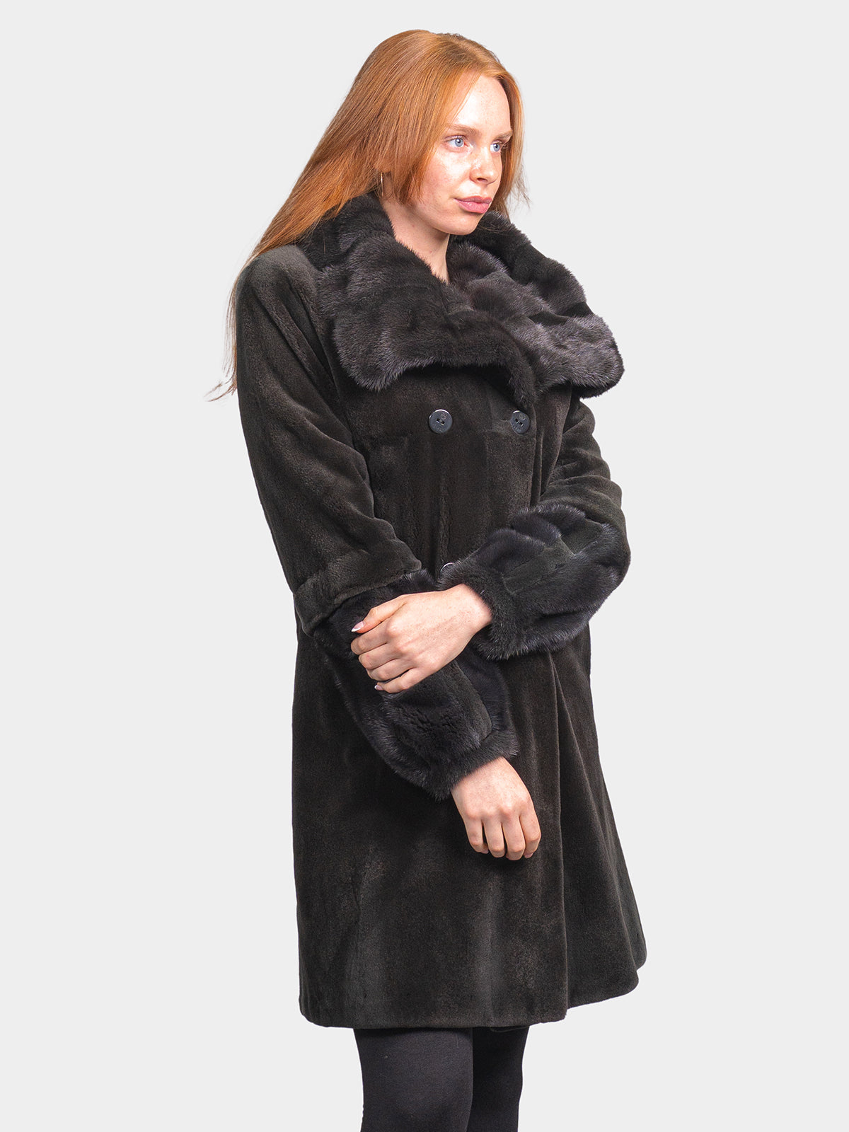 Women's Graphite Sheared Mink Stroller