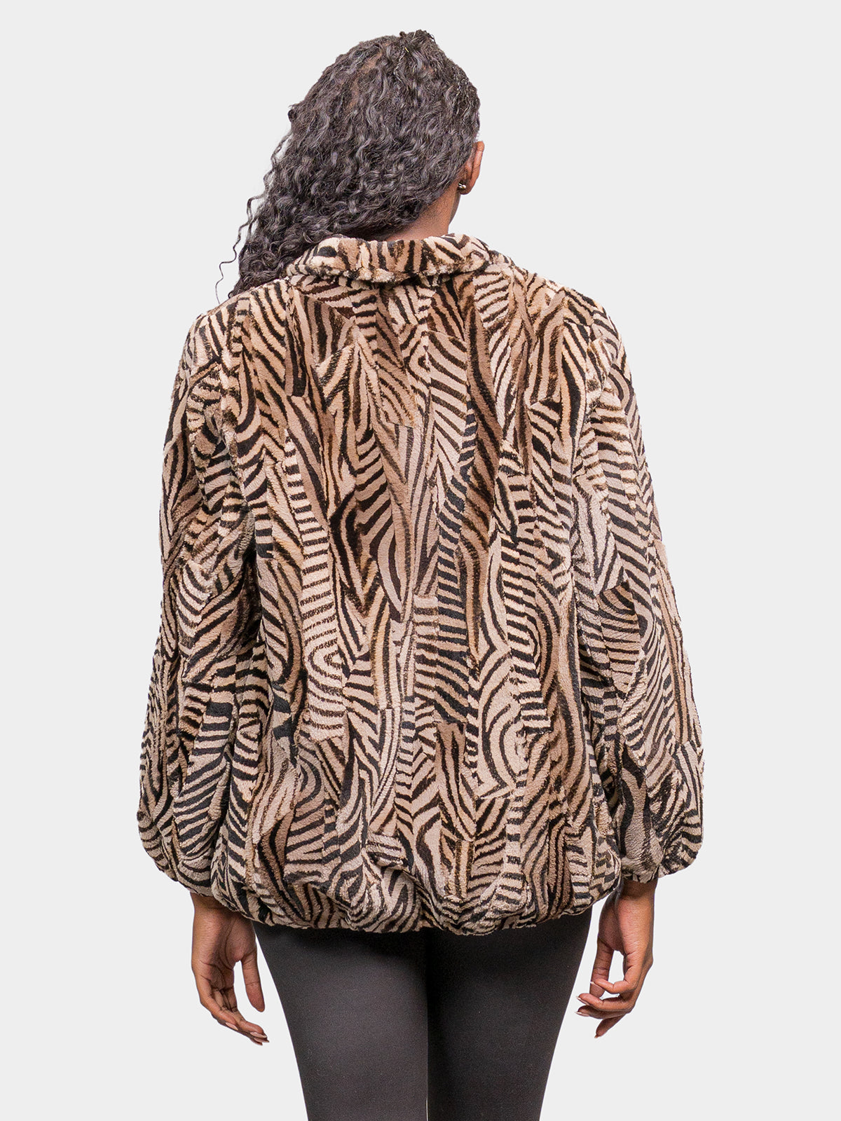 Women's Animal Print Beaver Sections Bomber