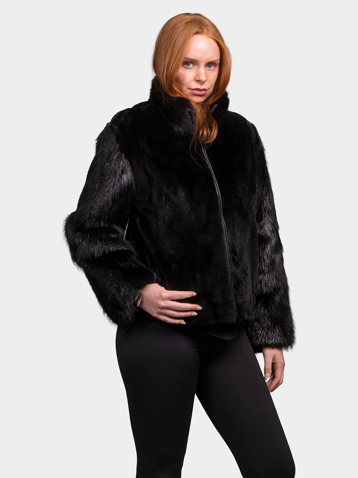 Women's Black Sheared Beaver Jacket