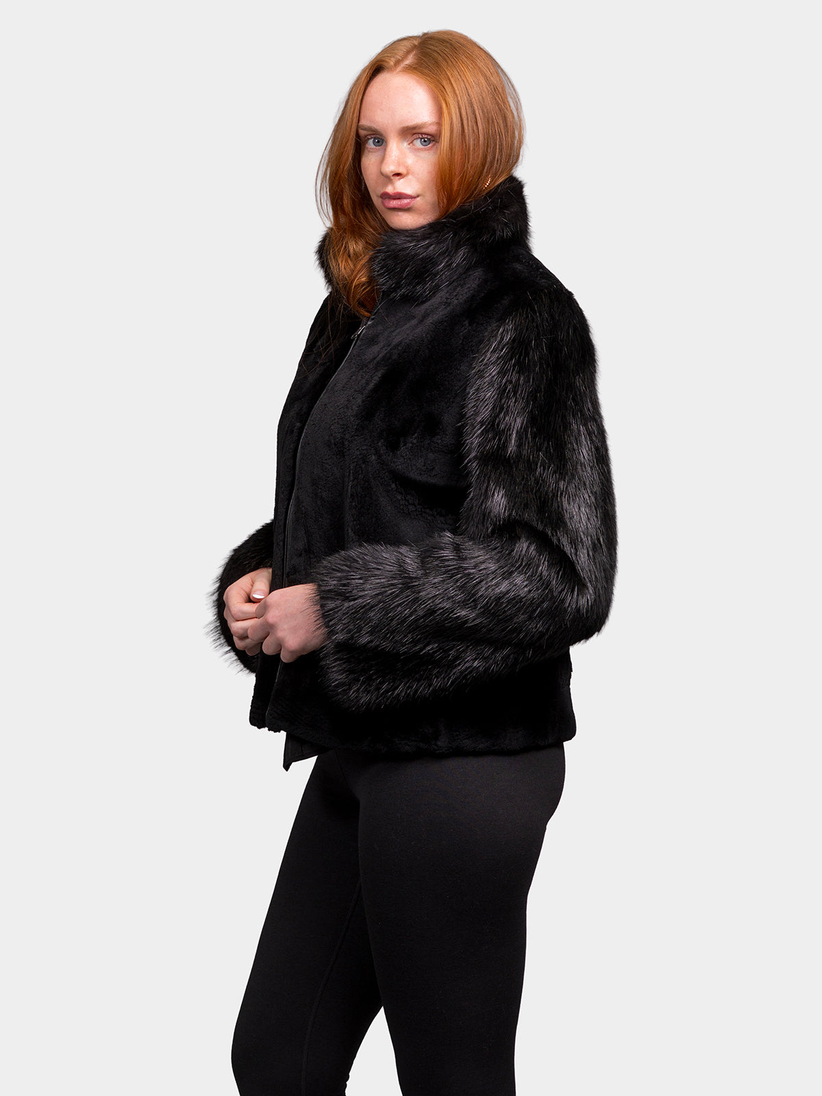 Women's Black Sheared Beaver Jacket