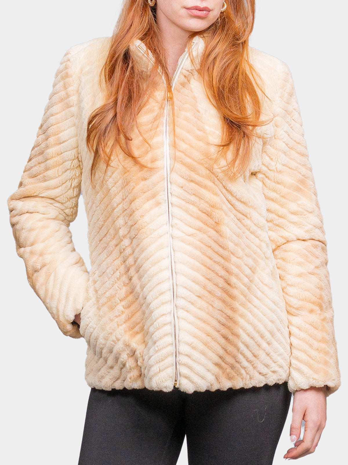 Women's Cream Sheared Beaver Jacket
