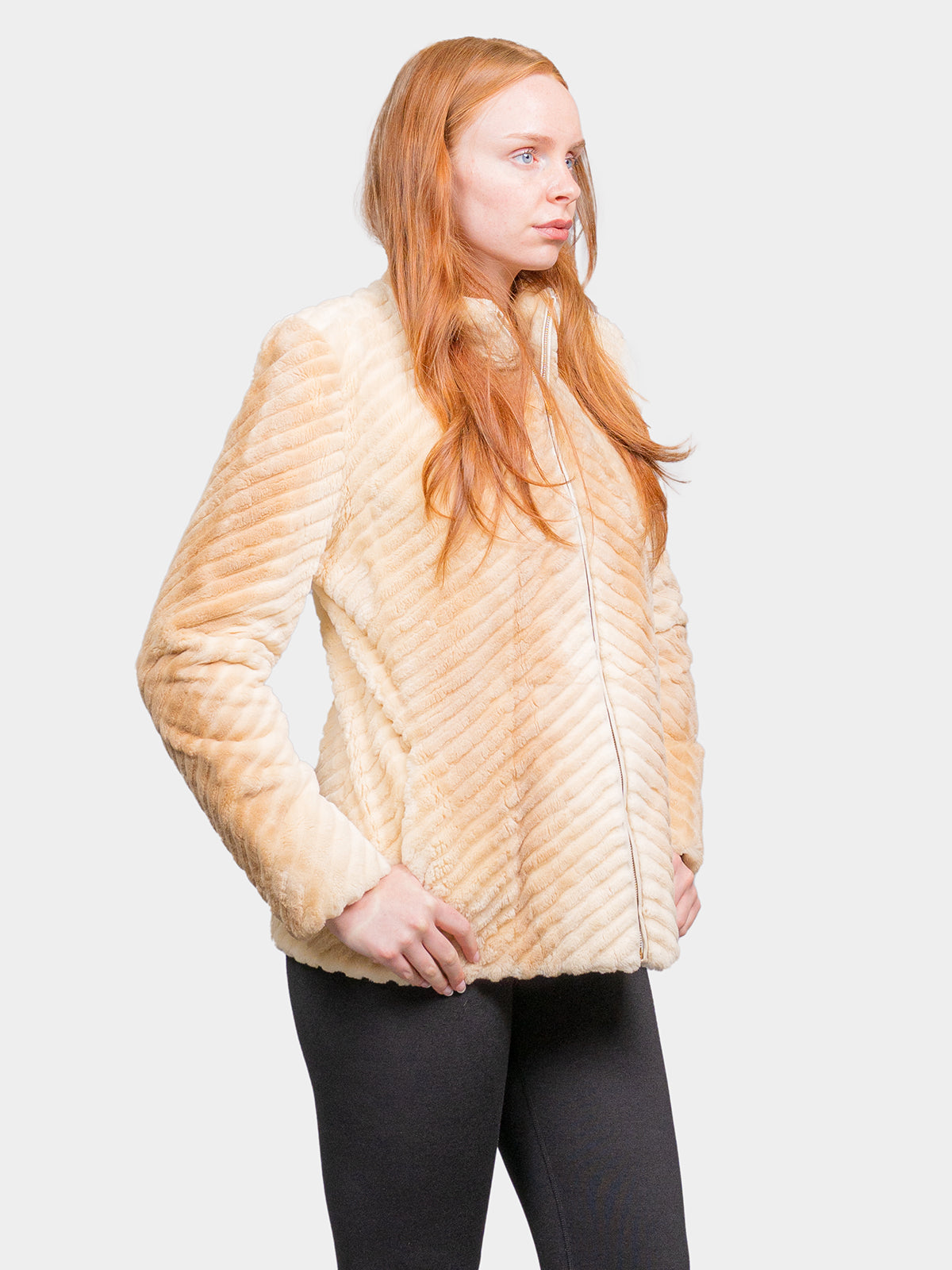 Women's Cream Sheared Beaver Jacket