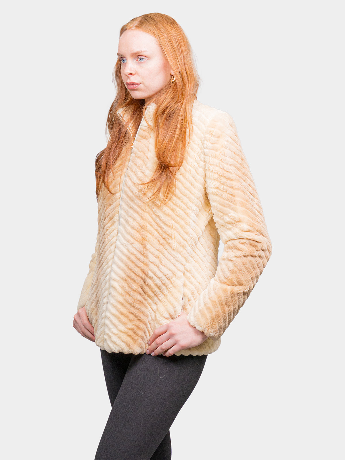 Women's Cream Sheared Beaver Jacket