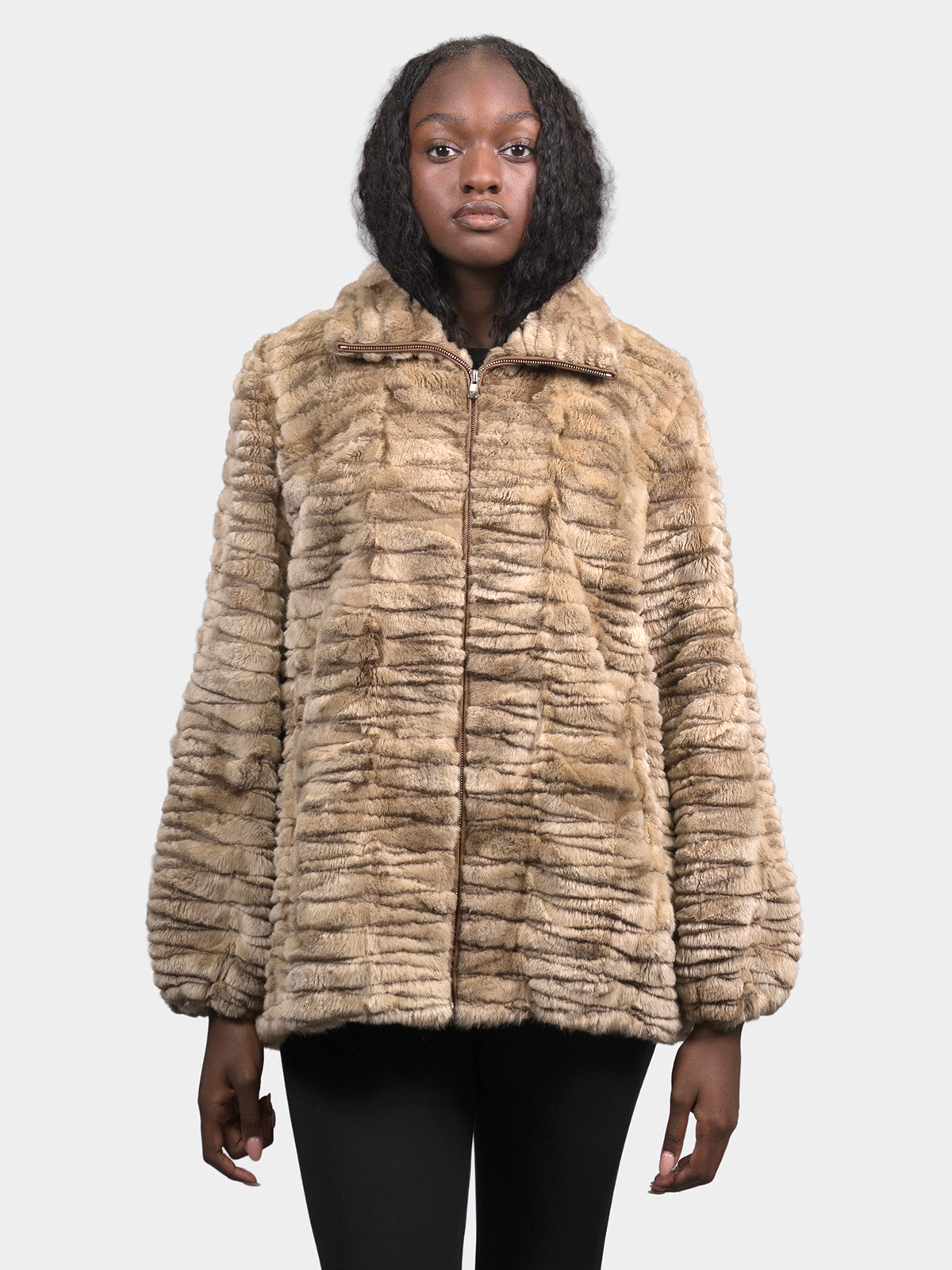 Women's Cream Sheared Beaver Bomber