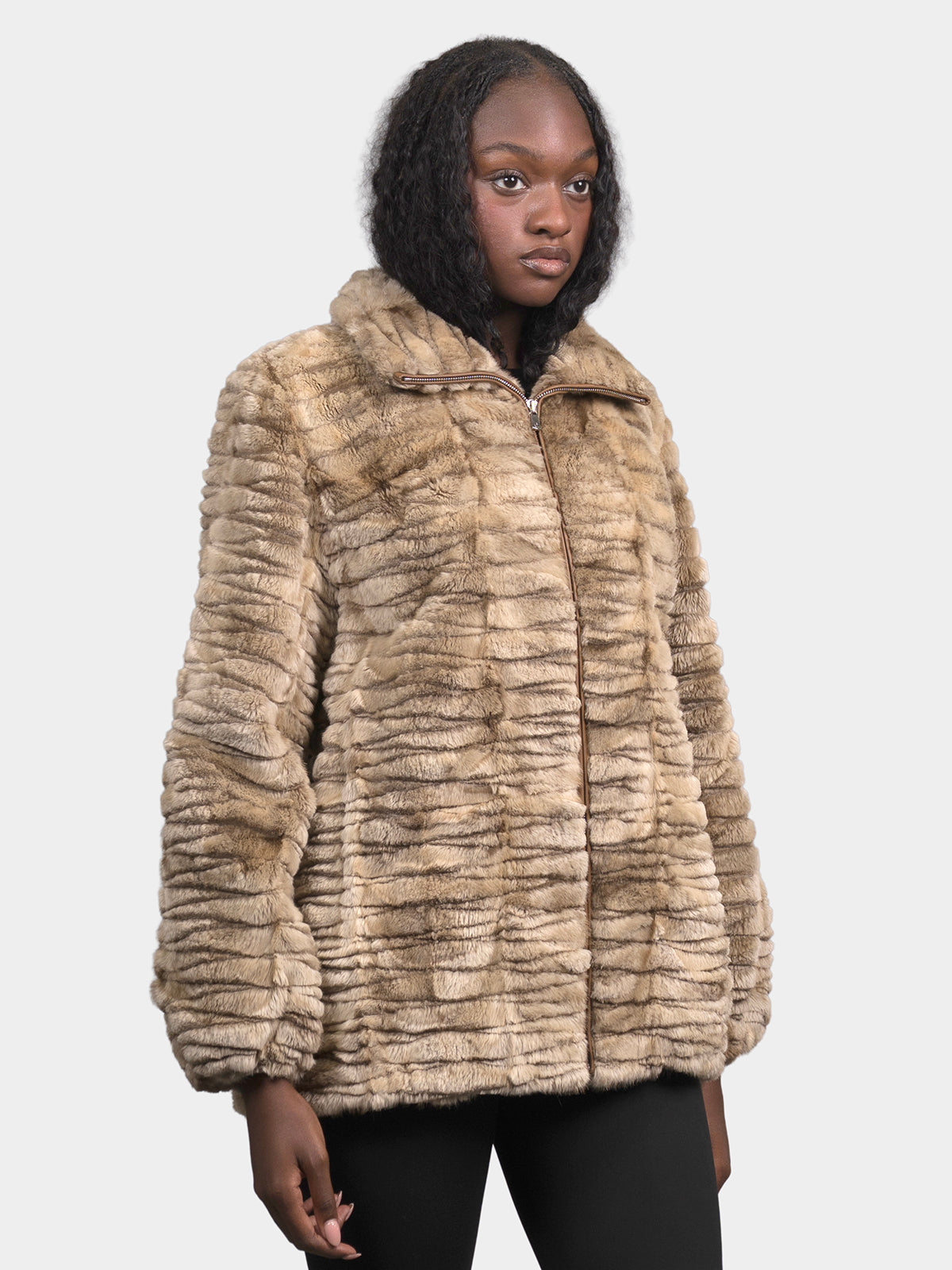 Women's Cream Sheared Beaver Bomber