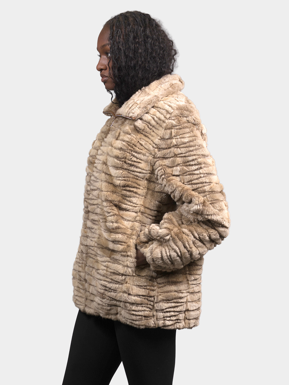 Women's Cream Sheared Beaver Bomber