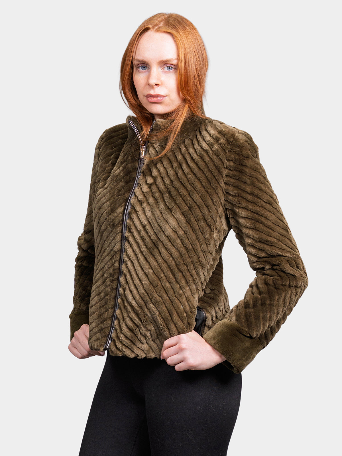 Women's Loden Sheared Beaver Jacket