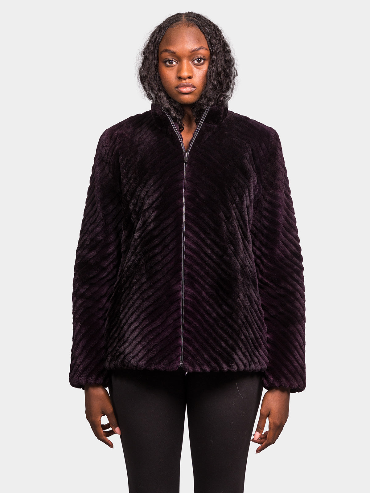 Women's Amethyst Grooved Sheared Beaver Jacket