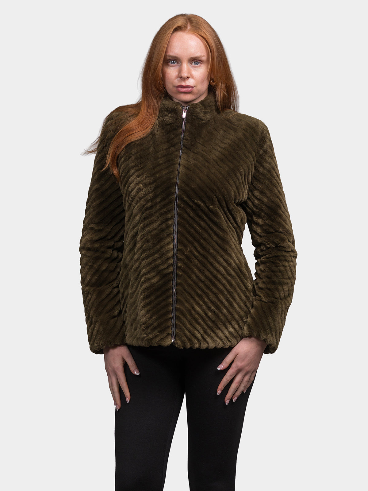Women's Loden Sheared Beaver Jacket