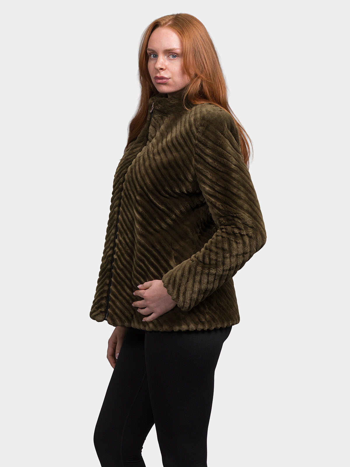 Women's Loden Sheared Beaver Jacket