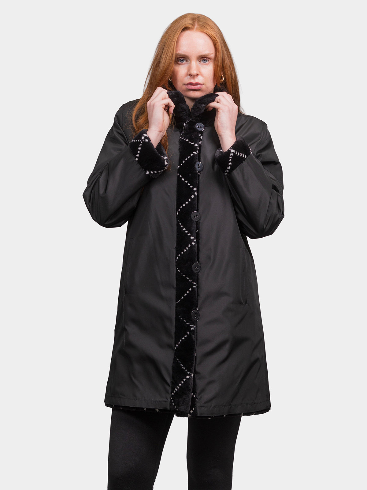 Women's Black Sheared Beaver Stroller