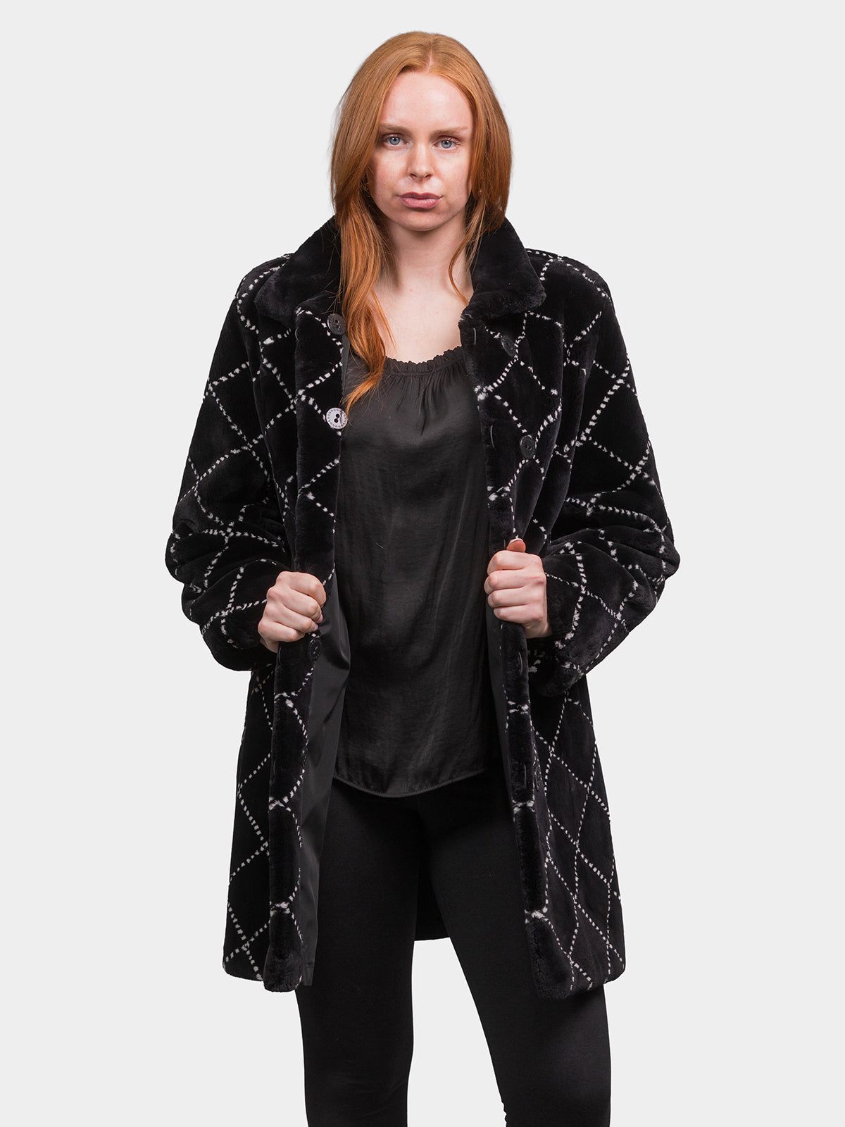 Women's Black Sheared Beaver Stroller