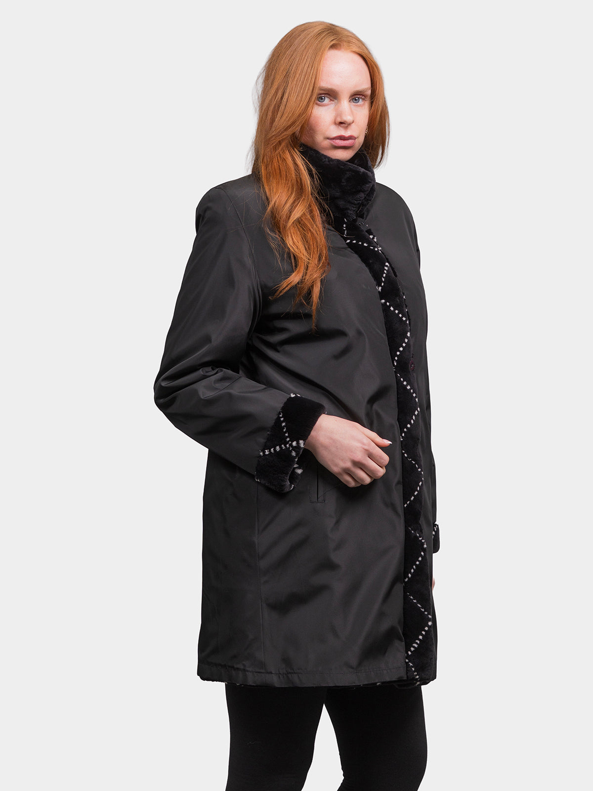 Women's Black Sheared Beaver Stroller