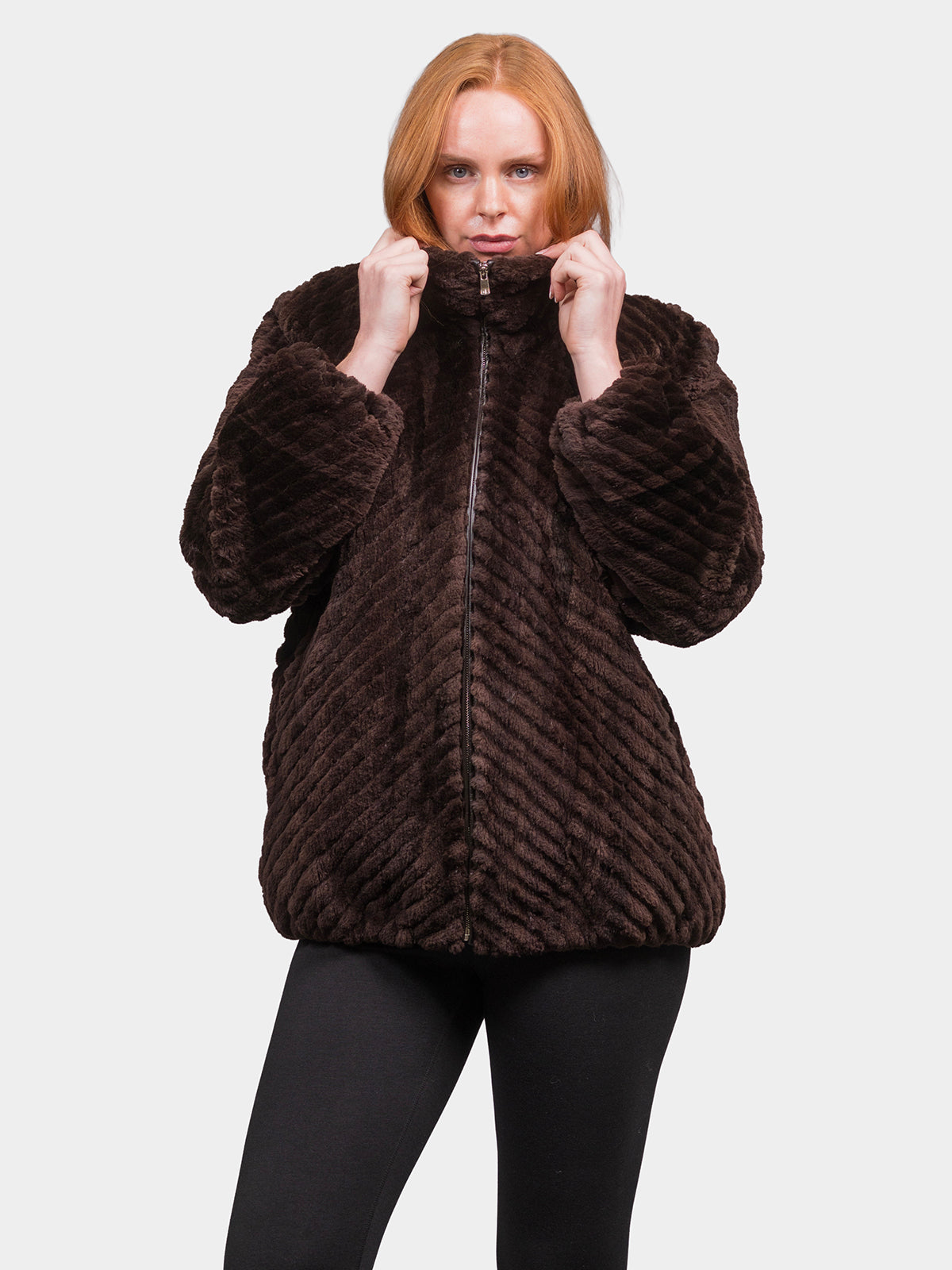 Women's Matara Grooved Sheared Beaver Sections Bomber