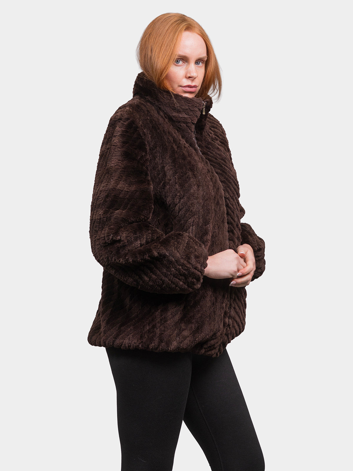 Women's Matara Grooved Sheared Beaver Sections Bomber
