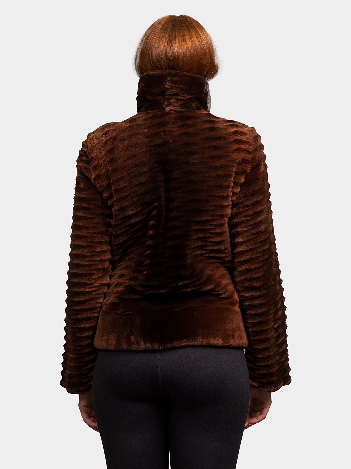 Women's Ombre Bark Carved Sheared Beaver Jacket